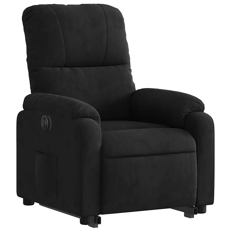 Fauteuil relax TV fonction de levage électrique très confortable en tissu microfibre noir DEC028512