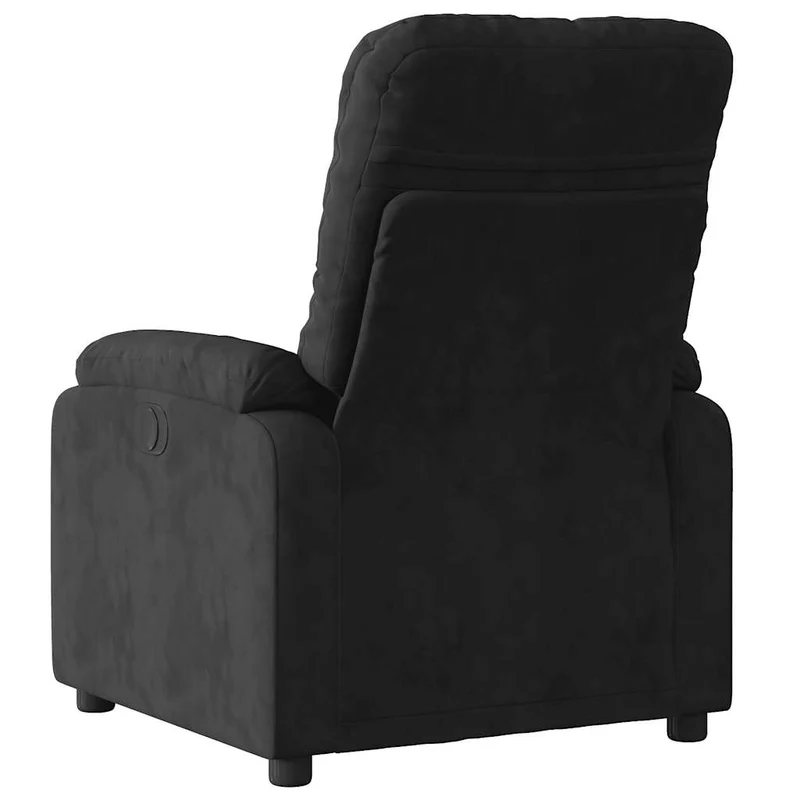 Fauteuil relax TV fonction d'inclinaison électrique très confortable en tissu microfibre noir DEC028511