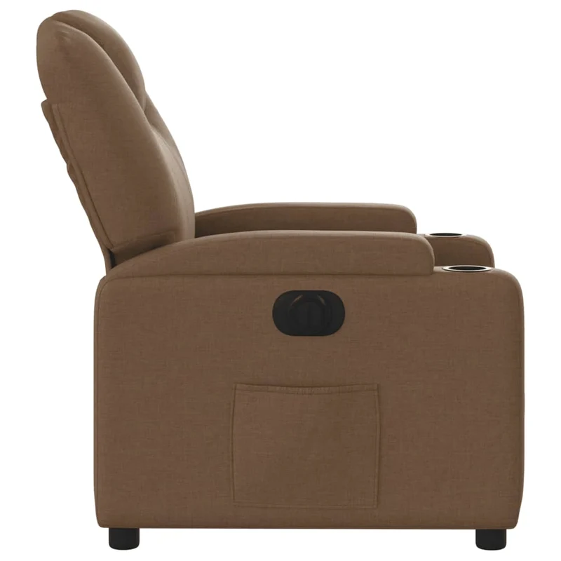Fauteuil relax TV fonction d'inclinaison électrique très confortable en tissu marron DEC028443