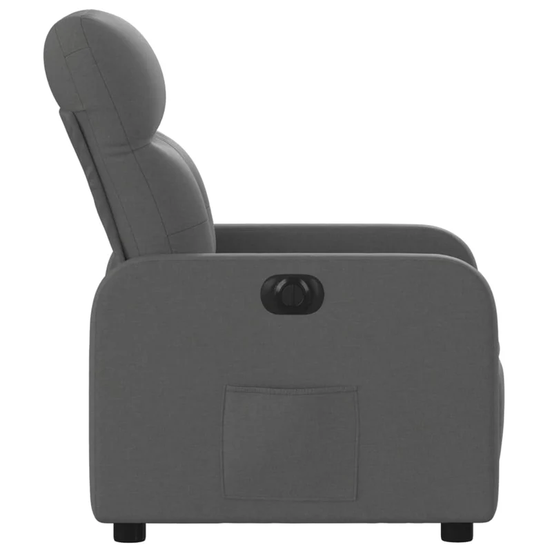 Fauteuil relax TV fonction d'inclinaison électrique très confortable en tissu gris foncé DEC028348
