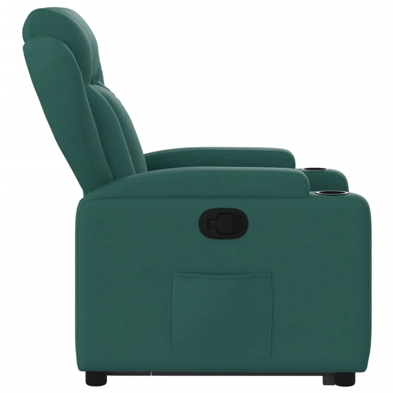 Fauteuil relax TV rembourrage confortable fonction de levage électrique en tissu vert foncé DEC028229