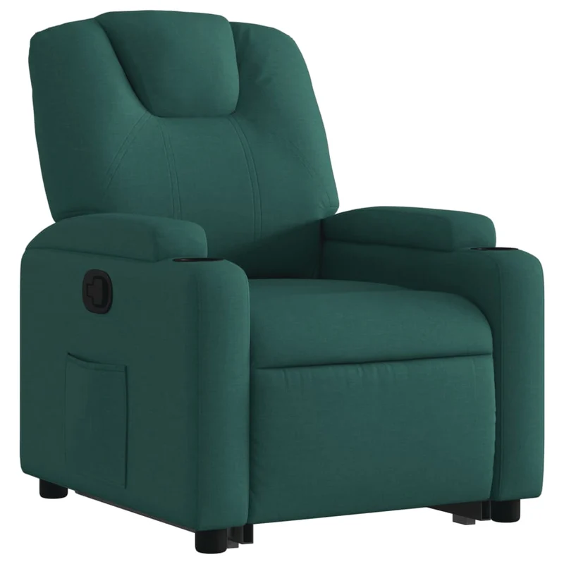 Fauteuil relax TV rembourrage confortable fonction de levage électrique en tissu vert foncé DEC028222