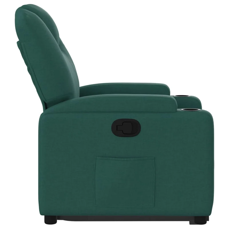 Fauteuil relax TV rembourrage confortable fonction de levage électrique en tissu vert foncé DEC028222