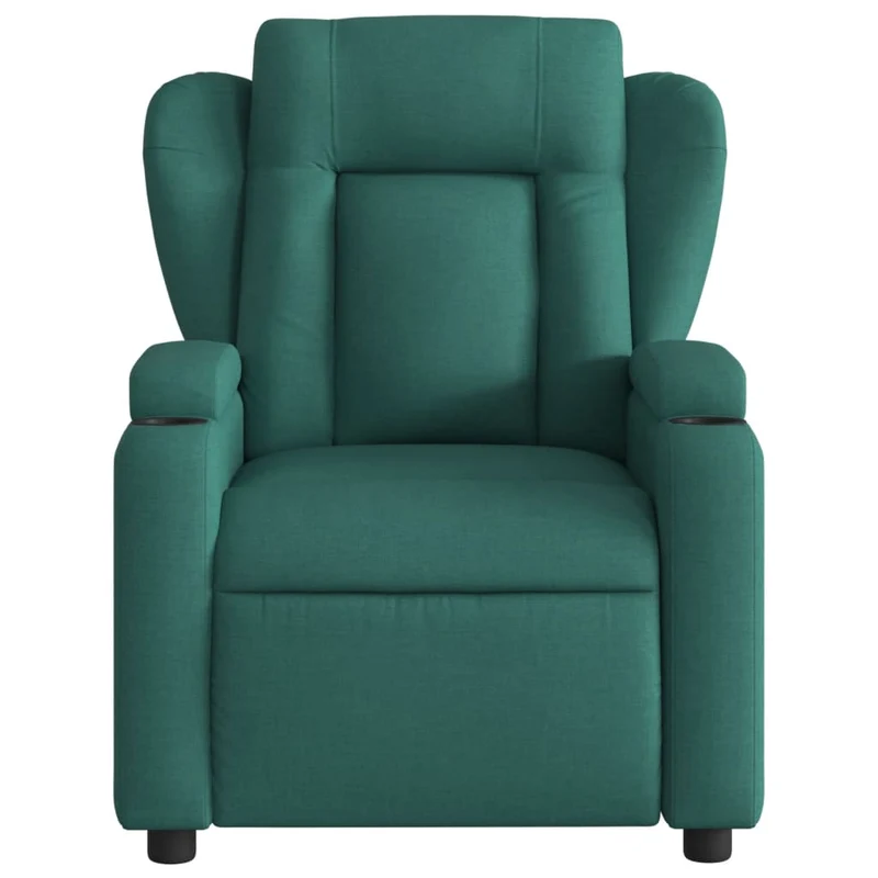 Fauteuil relax TV rembourrage confortable fonction d'inclinaison manuelle en tissu vert foncé DEC028219