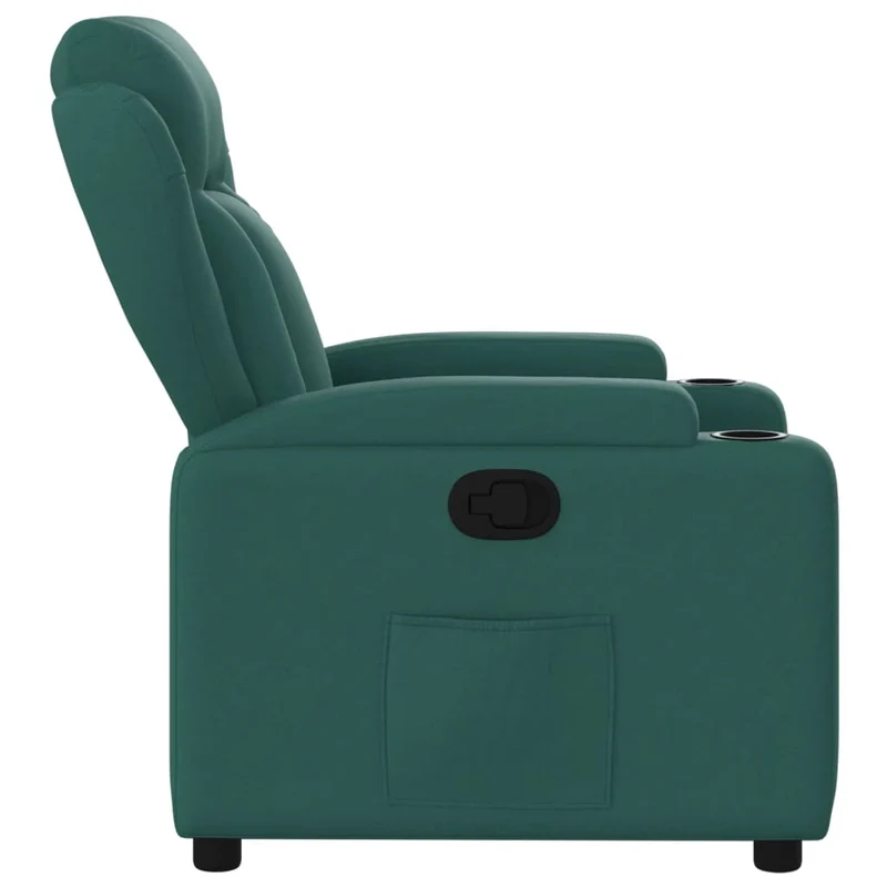 Fauteuil relax TV rembourrage confortable fonction d'inclinaison manuelle en tissu vert foncé DEC028219
