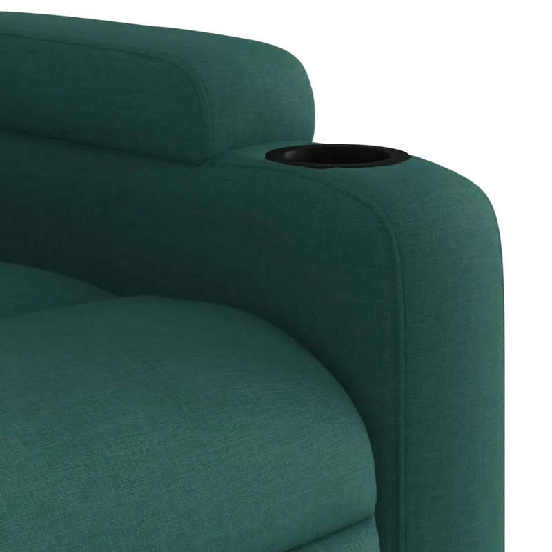 Fauteuil relax TV rembourrage confortable fonction d'inclinaison manuelle en tissu vert foncé DEC028218