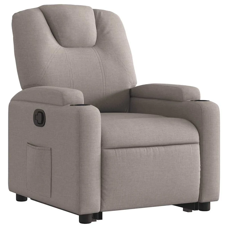 Fauteuil relax TV rembourrage confortable fonction de levage électrique en tissu taupe DEC028194
