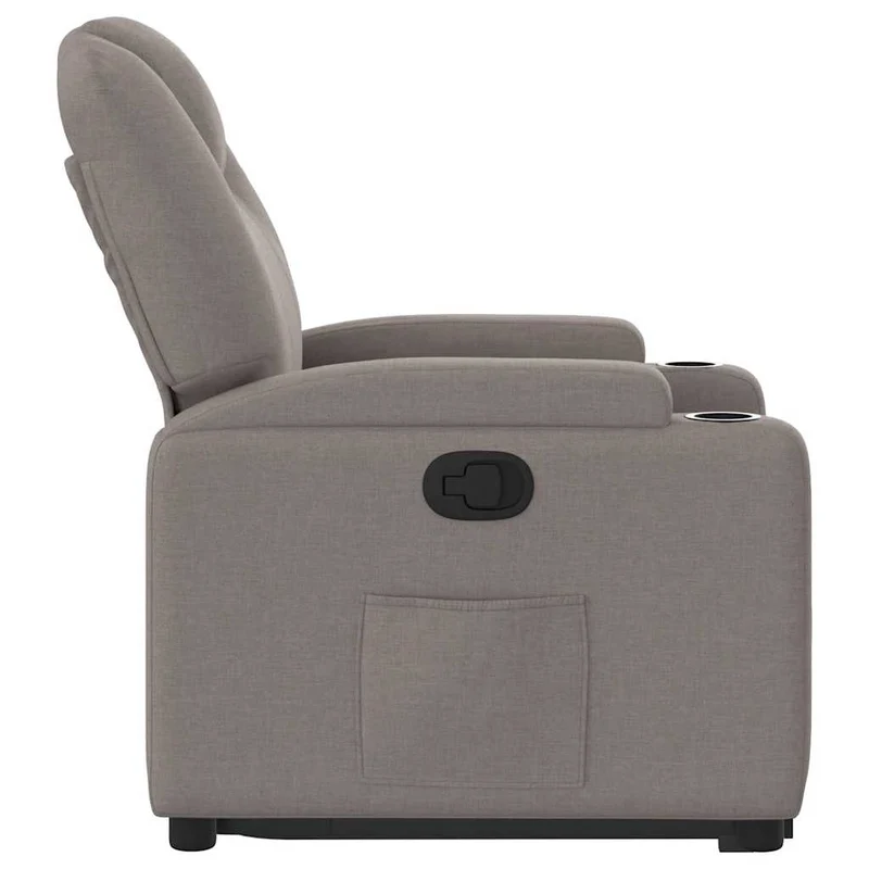 Fauteuil relax TV rembourrage confortable fonction de levage électrique en tissu taupe DEC028194