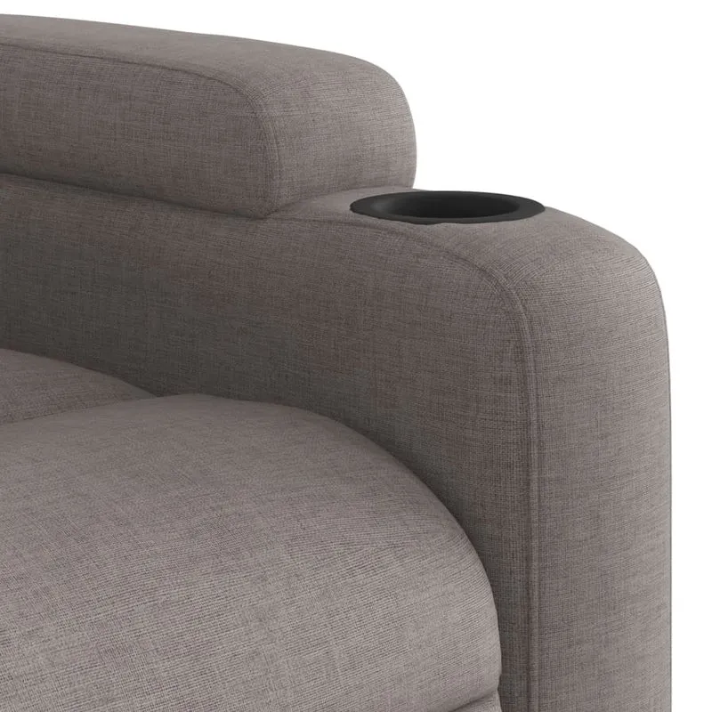 Fauteuil relax TV rembourrage confortable fonction d'inclinaison manuelle en tissu taupe DEC028187