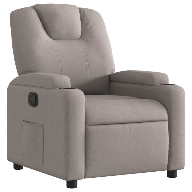 Fauteuil relax TV rembourrage confortable fonction d'inclinaison manuelle en tissu taupe DEC028186