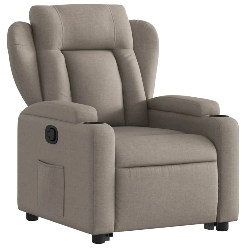 Fauteuil relax TV rembourrage confortable fonction de levage électrique en tissu taupe DEC028185