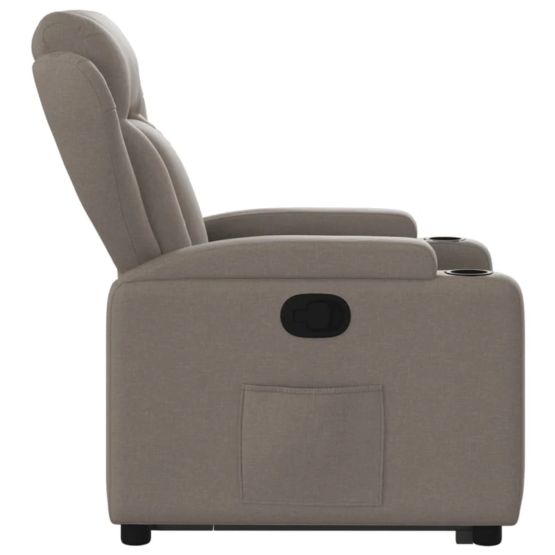 Fauteuil relax TV rembourrage confortable fonction de levage électrique en tissu taupe DEC028185