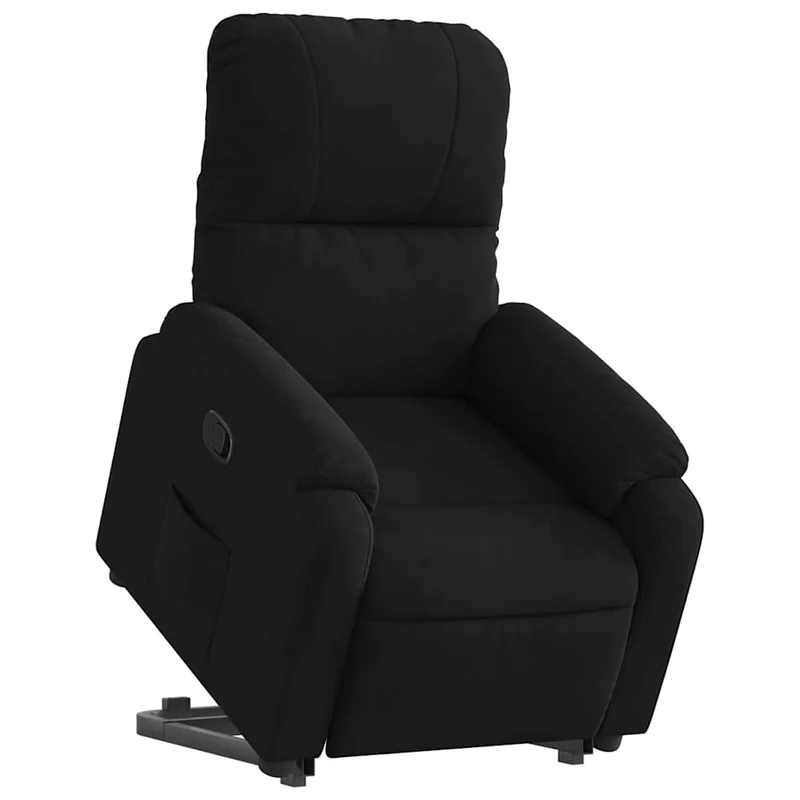 Fauteuil relax TV rembourrage confortable fonction de levage électrique en tissu microfibre noir DEC028123