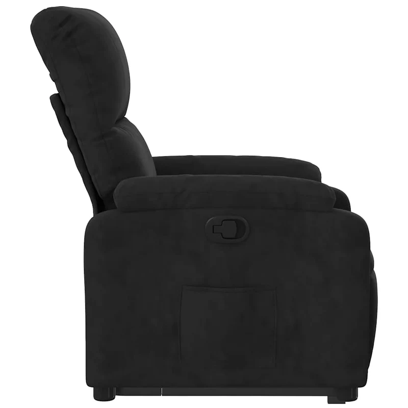 Fauteuil relax TV rembourrage confortable fonction de levage électrique en tissu microfibre noir DEC028123