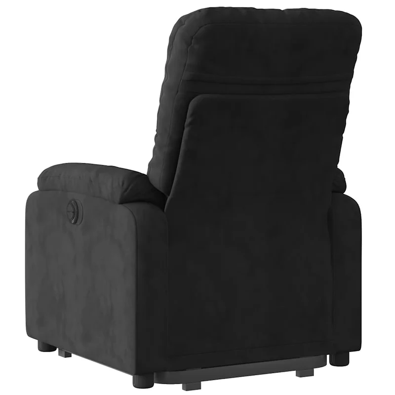 Fauteuil relax TV rembourrage confortable fonction de levage électrique en tissu microfibre noir DEC028123