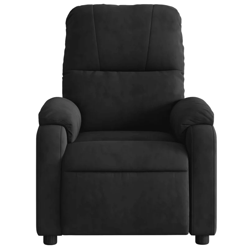 Fauteuil relax TV rembourrage confortable fonction d'inclinaison manuelle en tissu microfibre noir DEC028122