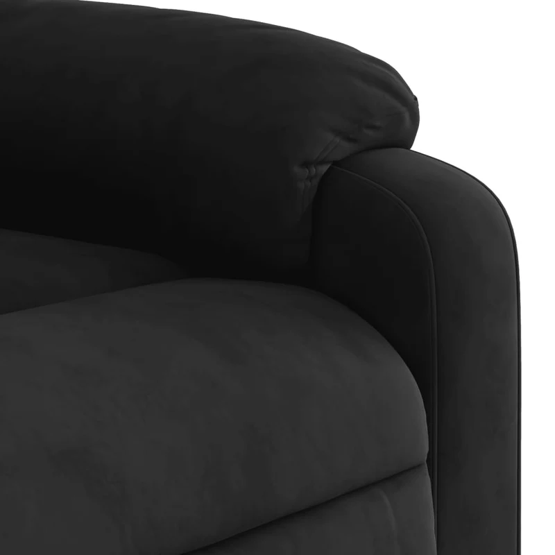 Fauteuil relax TV rembourrage confortable fonction d'inclinaison manuelle en tissu microfibre noir DEC028122