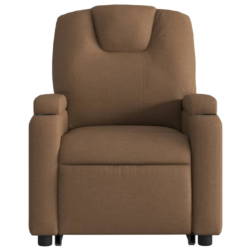 Fauteuil relax TV rembourrage confortable fonction de levage électrique en tissu marron DEC028055