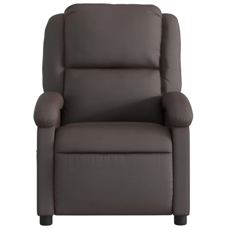 Fauteuil relax TV rembourrage confortable fonction d'inclinaison manuelle en cuir véritable marron DEC027991