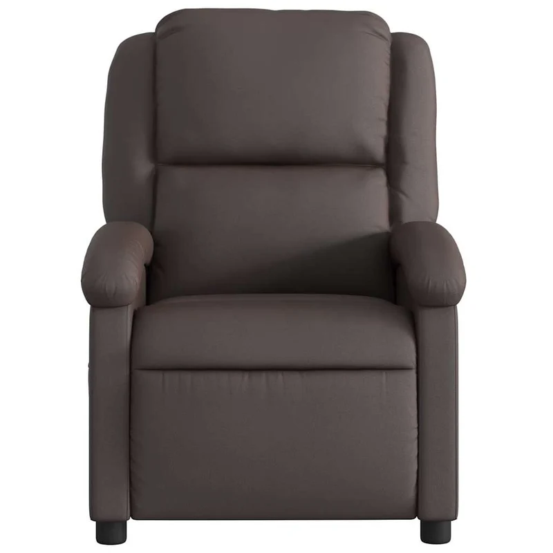 Fauteuil relax TV rembourrage confortable fonction d'inclinaison manuelle en cuir véritable marron DEC027991