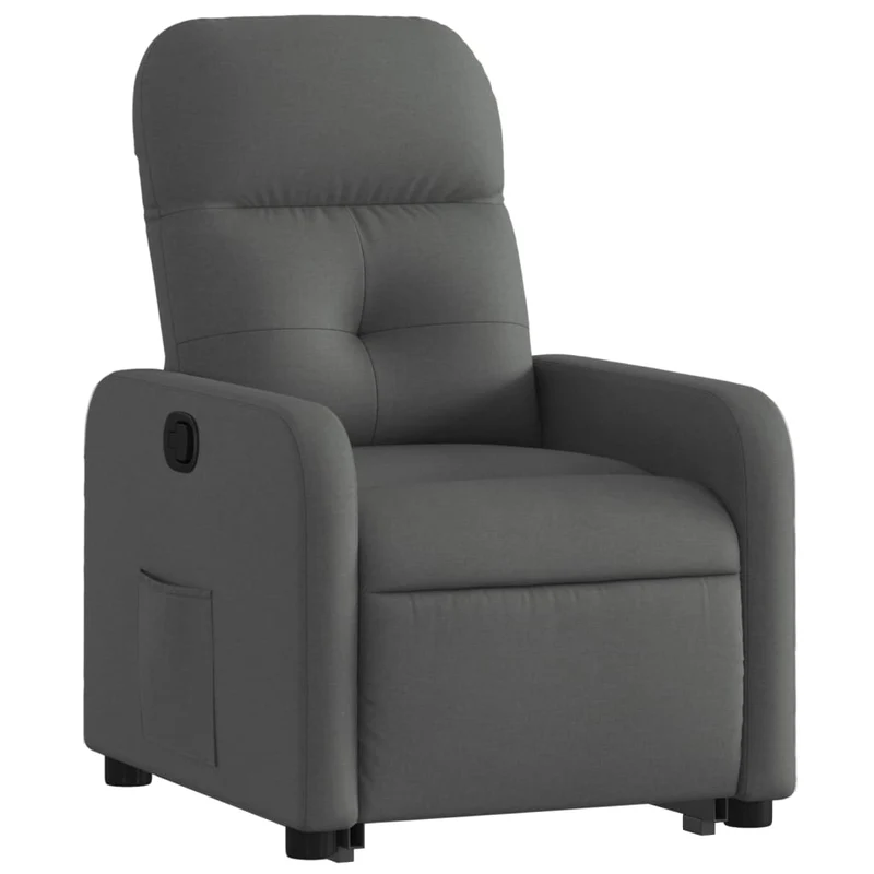 Fauteuil relax TV rembourrage confortable fonction de levage électrique en tissu gris foncé DEC027960