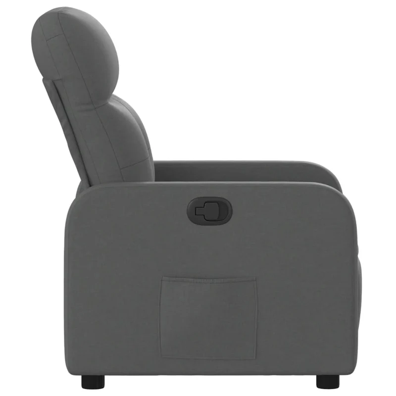 Fauteuil relax TV rembourrage confortable fonction d'inclinaison manuelle en tissu gris foncé DEC027945