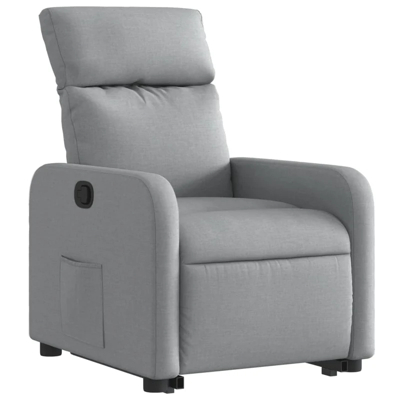 Fauteuil relax TV rembourrage confortable fonction de levage électrique en tissu gris clair DEC027911