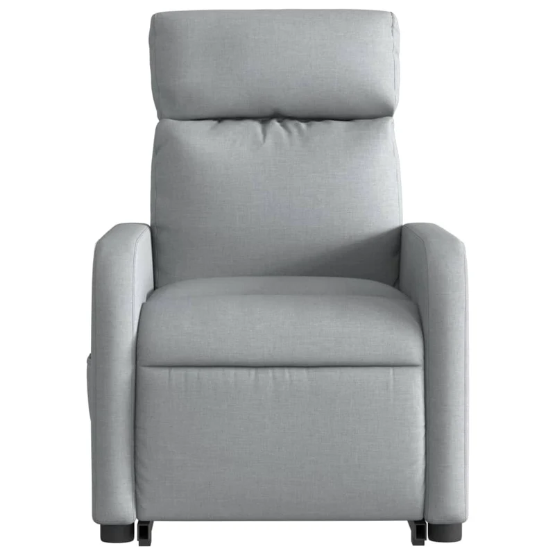 Fauteuil relax TV rembourrage confortable fonction de levage électrique en tissu gris clair DEC027911