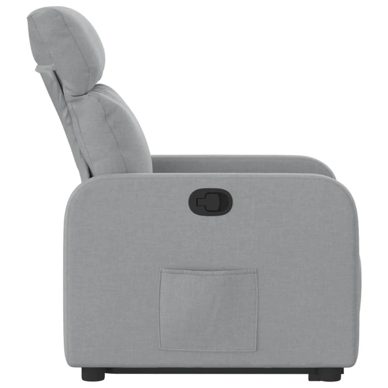 Fauteuil relax TV rembourrage confortable fonction de levage électrique en tissu gris clair DEC027911