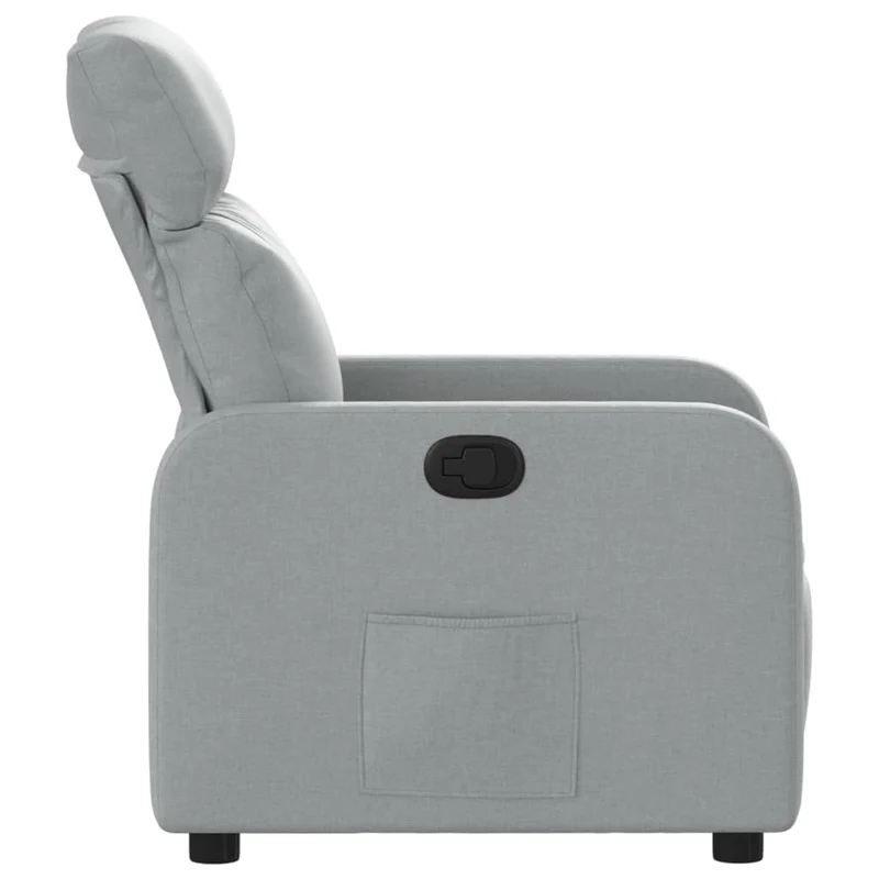 Fauteuil relax TV rembourrage confortable fonction d'inclinaison manuelle en tissu gris clair DEC027890