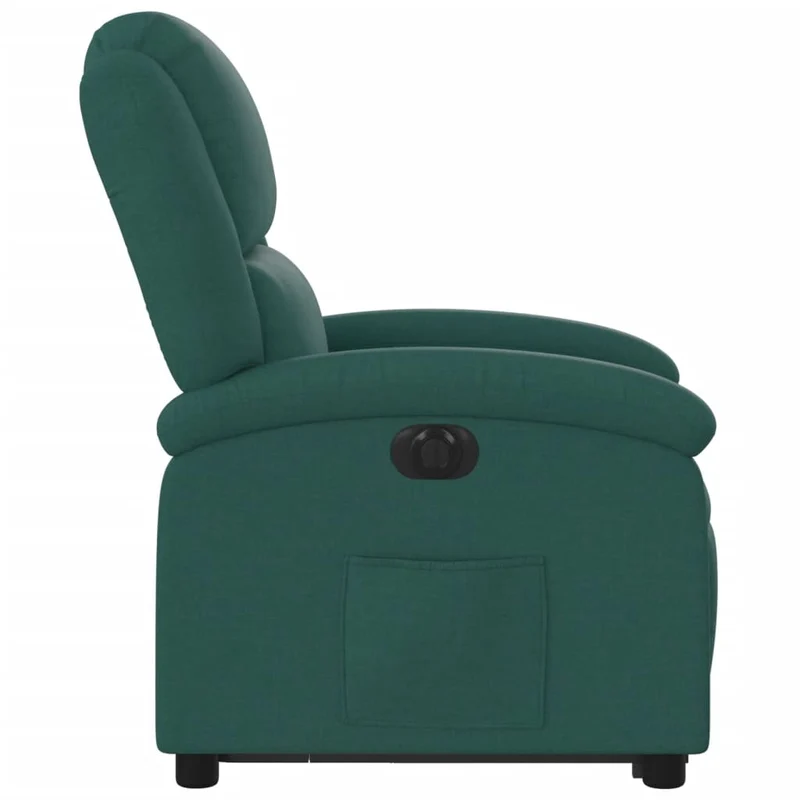 Fauteuil relax TV fonction de levage électrique très confortable en tissu vert foncé DEC028597