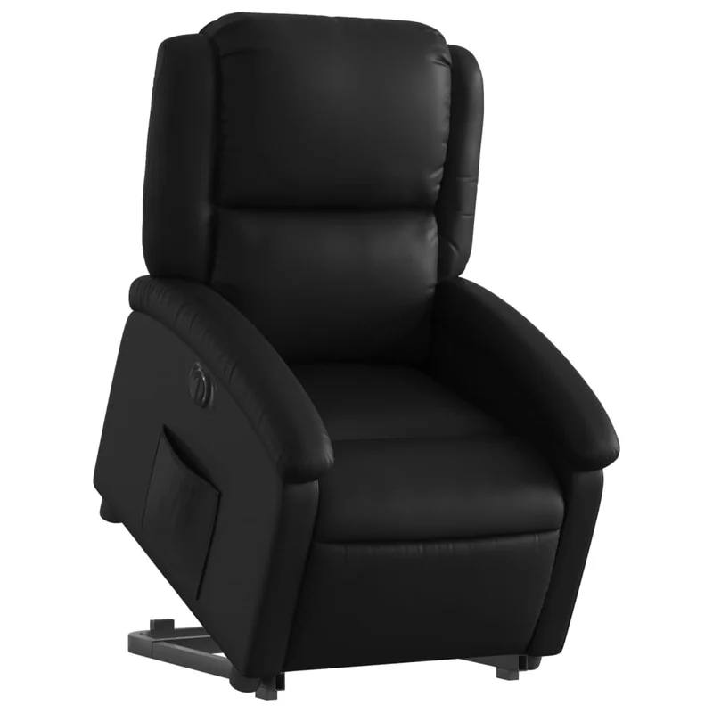 Fauteuil relax TV fonction de levage électrique très confortable en PVC noir DEC028478