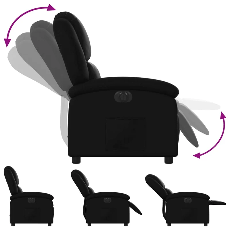 Fauteuil relax TV fonction d'inclinaison électrique très confortable en PVC noir DEC028468