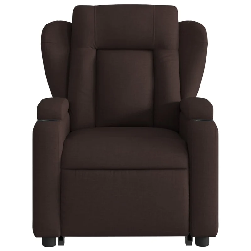 Fauteuil relax TV fonction de levage électrique très confortable en tissu marron foncé DEC028415
