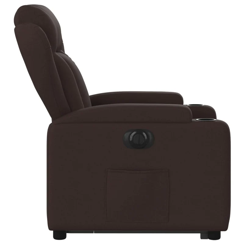 Fauteuil relax TV fonction de levage électrique très confortable en tissu marron foncé DEC028415