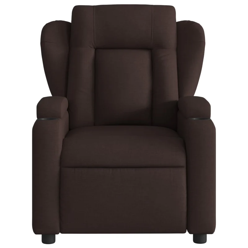 Fauteuil relax TV fonction d'inclinaison électrique très confortable en tissu marron foncé DEC028414