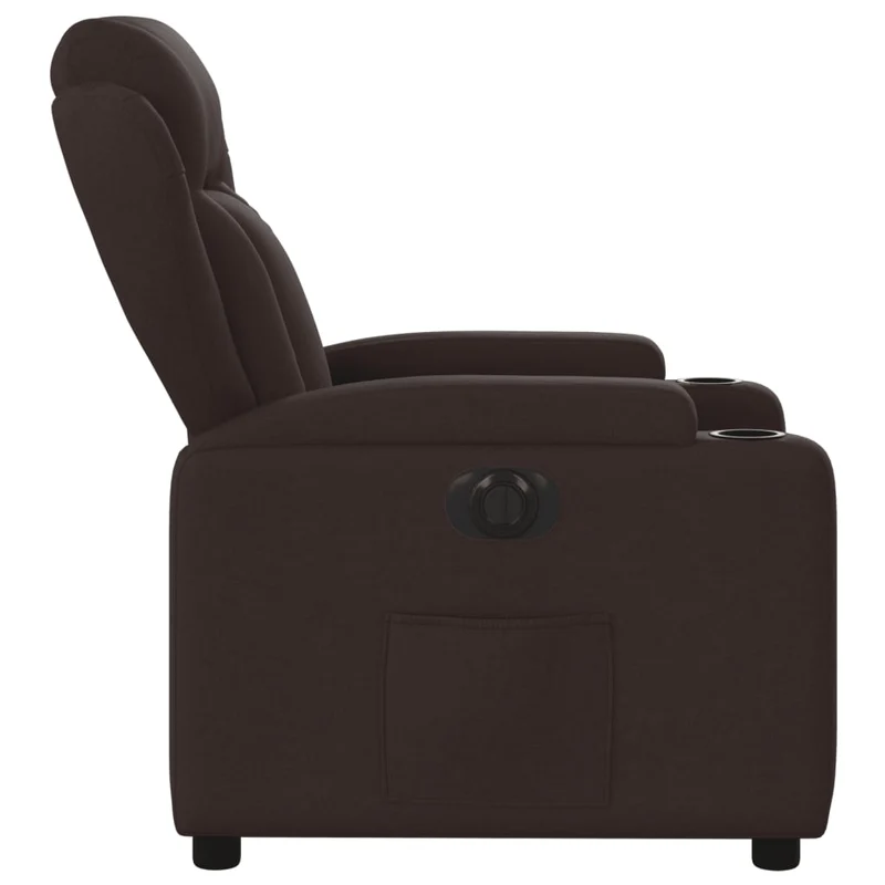 Fauteuil relax TV fonction d'inclinaison électrique très confortable en tissu marron foncé DEC028414