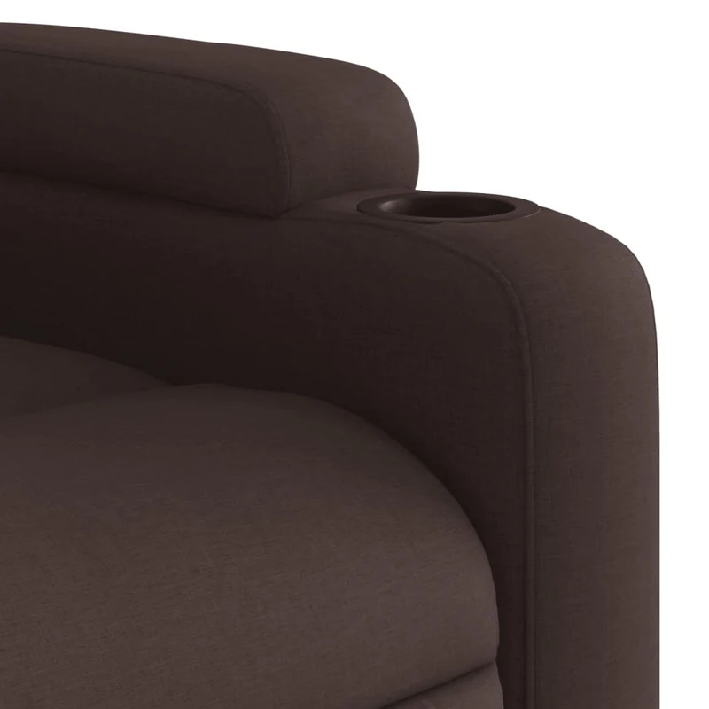 Fauteuil relax TV fonction d'inclinaison électrique très confortable en tissu marron foncé DEC028414