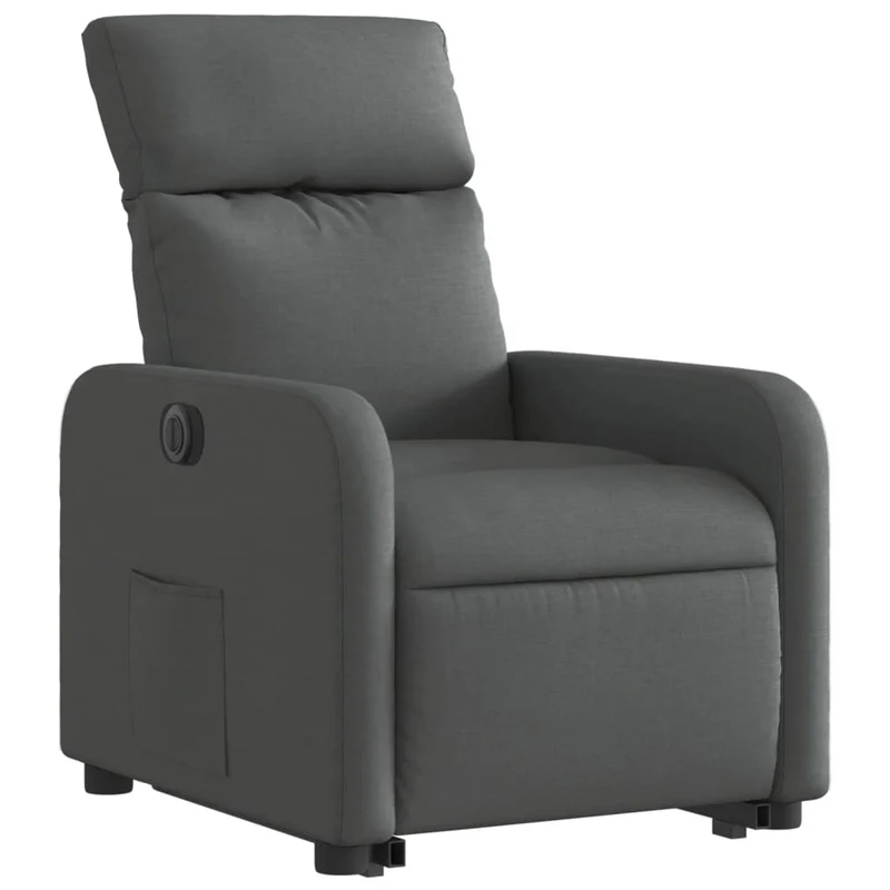 Fauteuil relax TV fonction de levage électrique très confortable en tissu gris foncé DEC028346