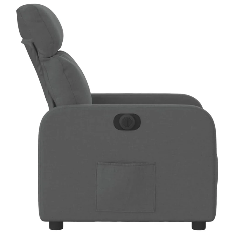 Fauteuil relax TV fonction d'inclinaison électrique très confortable en tissu gris foncé DEC028345
