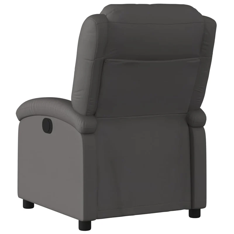 Fauteuil relax TV fonction d'inclinaison électrique très confortable en cuir véritable gris DEC028336