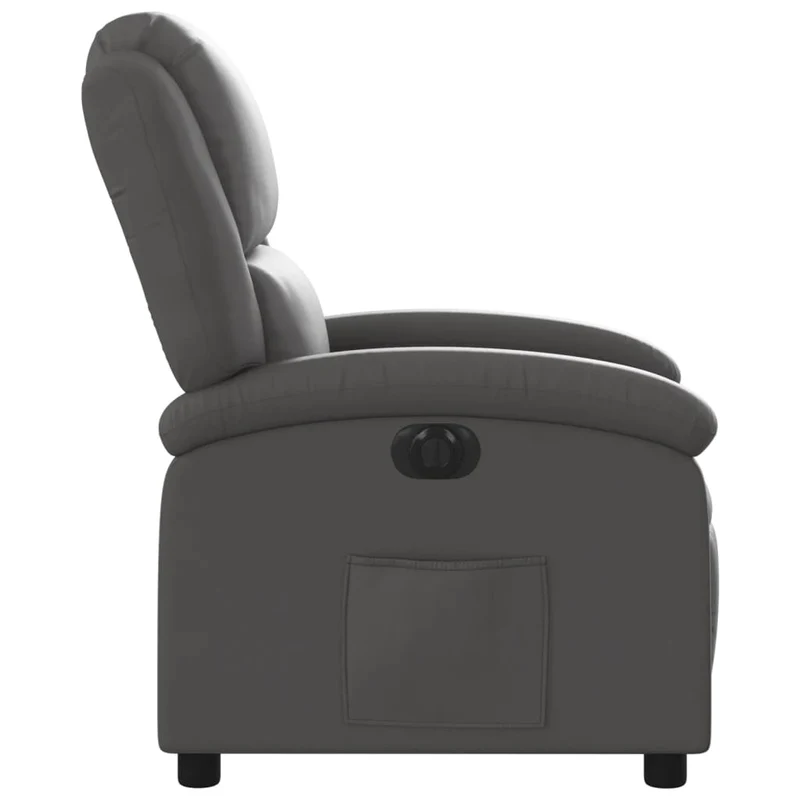 Fauteuil relax TV fonction d'inclinaison électrique très confortable en cuir véritable gris DEC028336