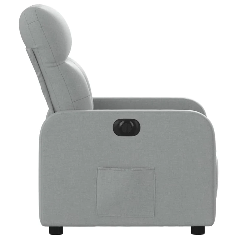 Fauteuil relax TV fonction d'inclinaison électrique très confortable en tissu gris clair DEC028328