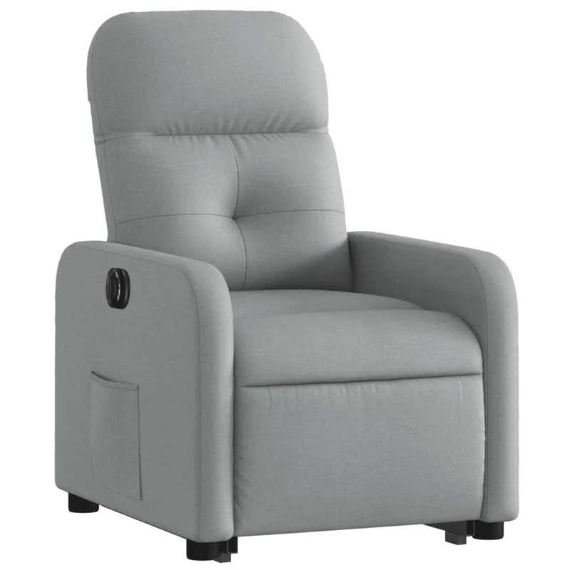 Fauteuil relax TV fonction de levage électrique très confortable en tissu gris clair DEC028323