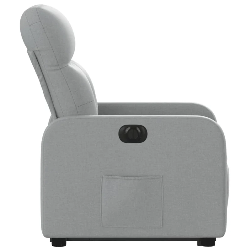 Fauteuil relax TV fonction de levage électrique très confortable en tissu gris clair DEC028323
