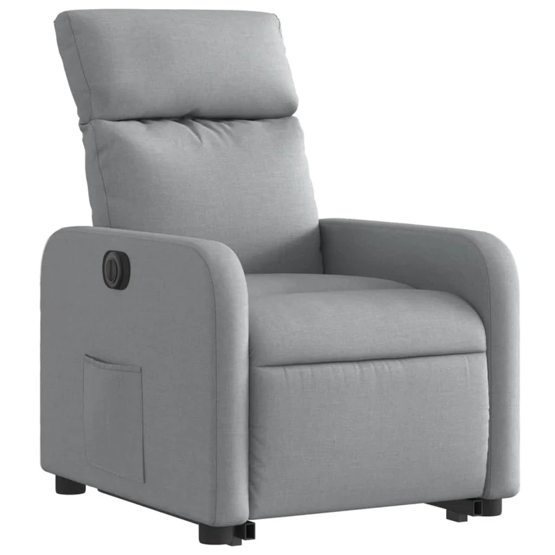 Fauteuil relax TV fonction de levage électrique très confortable en tissu gris clair DEC028322
