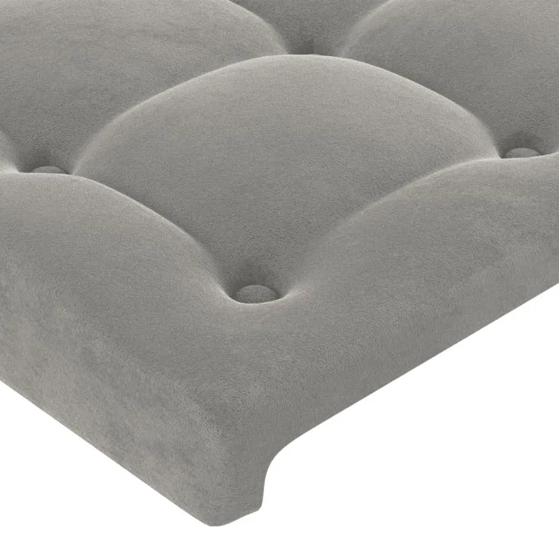 Tête de lit accessoire couchage chambre à coucher meuble à LED 163 x 16 x 78/88 cm tissu velours gris clair TDL0201351