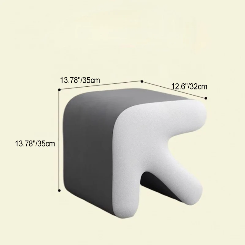 Contemporary Creative Arrow Synthetic Fabric Plywood Footstool Backless Armless For Living Room