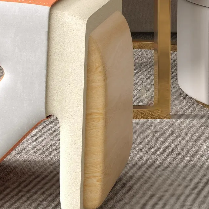 Contemporary Creative Arrow Synthetic Fabric Plywood Footstool Backless Armless For Living Room