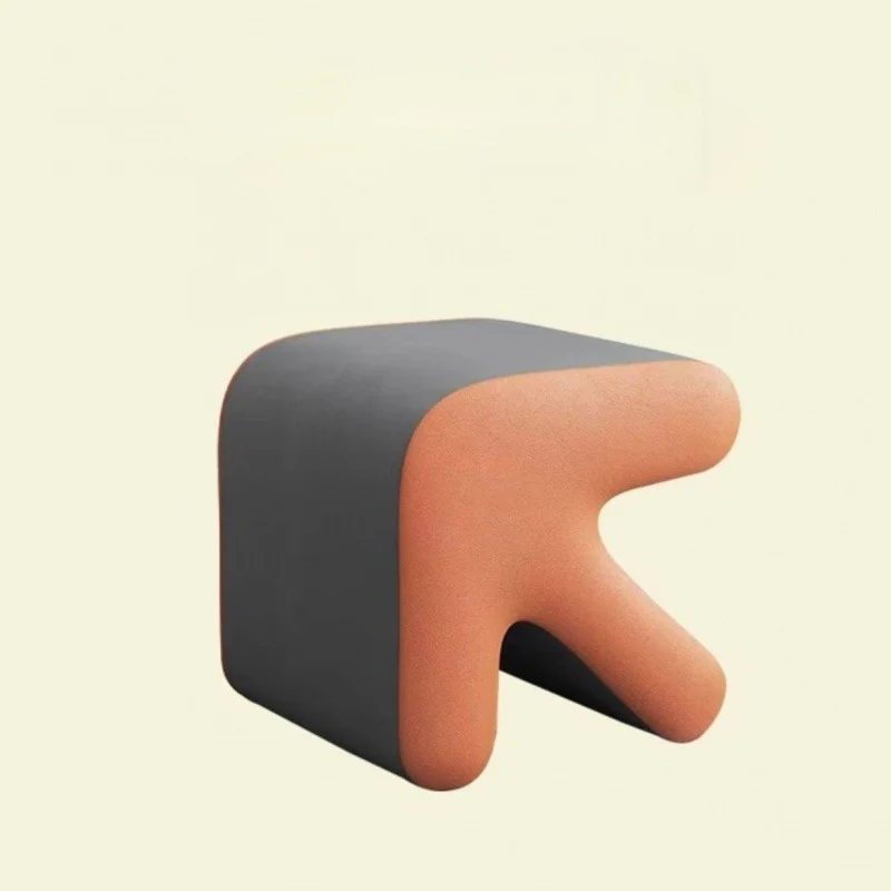 Contemporary Creative Arrow Synthetic Fabric Plywood Footstool Backless Armless For Living Room